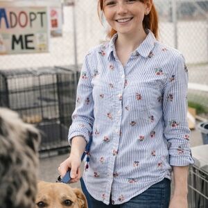 So Perfect Shirt Ladies S Embroidered Stripe Shirt Cottagecore Country Whimsical
